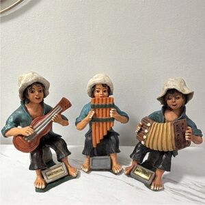 MASTERCOL Set of 3 Musical Resin Figurines Guitar Pan Flute Accordion
Painted